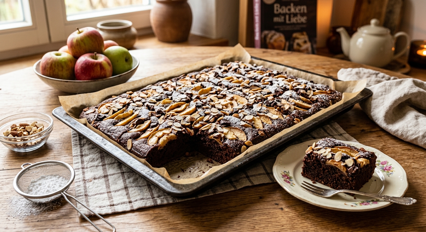 Apfel-Schokokuchen vom Blech